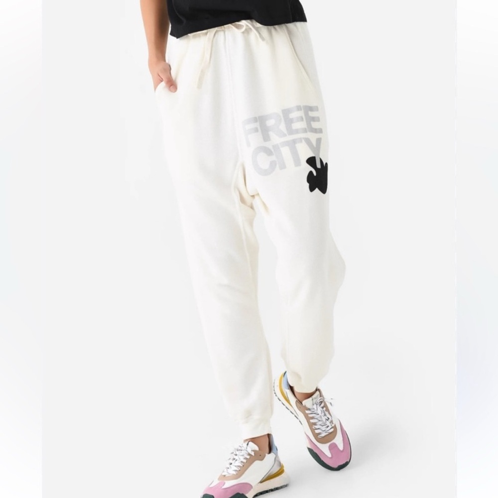 FREE CITY Superpuff Poket Lux Sweatpants White size small